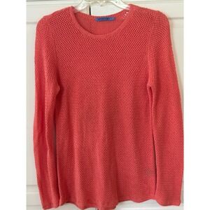 J.McLaughlin‎ Coral Mesh Knit Linen Cotton Long Sleeve Sweater Top Size S